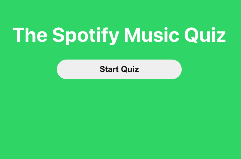 A multiple choice quiz of a Spotify playlist.